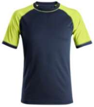 Afbeeldingen van Snickers T-shirt 2505-9567, Maat L, donker blauw/neon geel