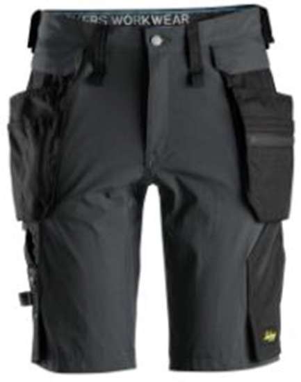 Afbeeldingen van Snickers LiteWork korte broek 6108-5804, Maat 54, staal grijs/zwart