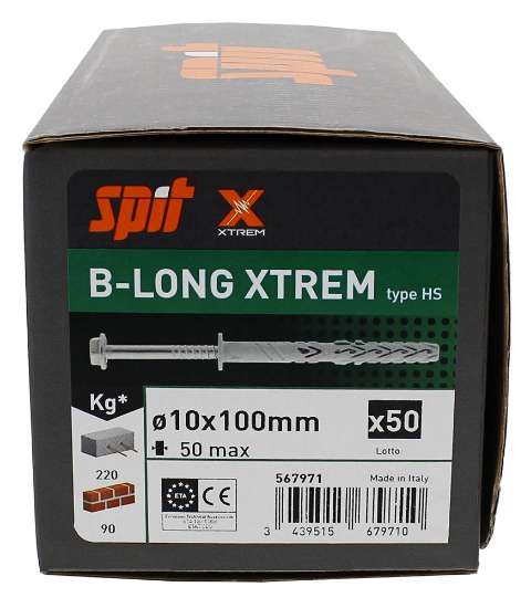 Afbeeldingen van Spit constructieplug B-long Xtrem HF - Ø10x100/50mm - verzinkt