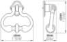 Afbeeldingen van Siro Hangende handgreep metaal - L 42mm/H 18mm/B 46mm - tin 