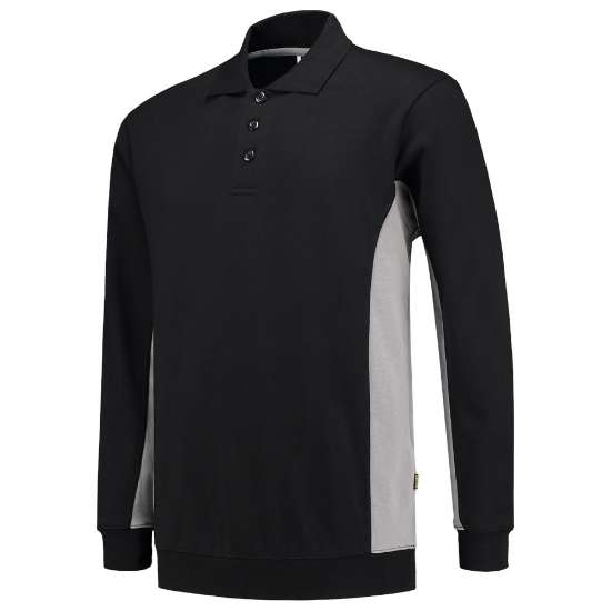 Afbeeldingen van Tricorp polo sweater bicolor 302003 Zwart/Grijs 7XL
