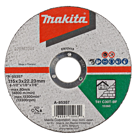 Afbeeldingen van Makita Doorslijpsch. 115X3,0Mm Steen A-85357