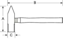 Afbeeldingen van Bahco vonkvrije metselhamer aluminium brons met fiberglass handvat 310x113mm (NS504-500-FB)