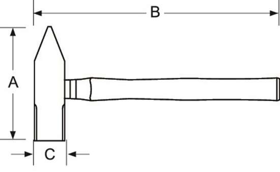 Afbeeldingen van Bahco vonkvrije metselhamer aluminium brons met fiberglass handvat 310x113mm (NS504-500-FB)