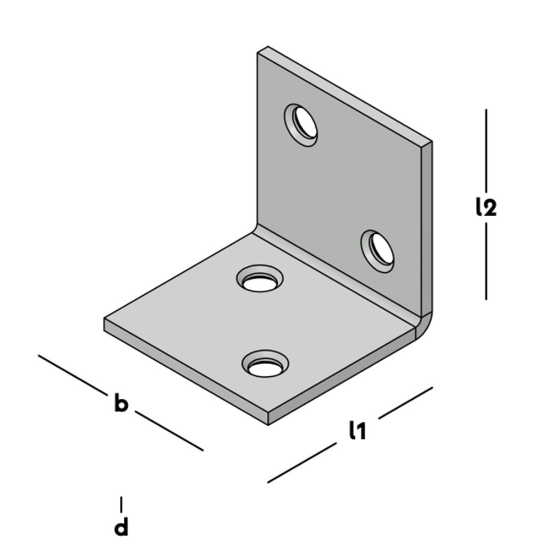 Afbeeldingen van GB Versterkingshoek 30x30mm 30x2mm Sendzimir Verzinkt 