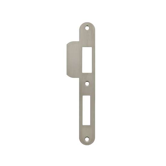 Afbeeldingen van INTERSTEEL Sluitplaat 192x25x1,5mm tbv 72pc SKG sluitkom, afgerond met korte lip, DIN rechts rvs 9508