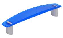 Afbeeldingen van Siro Meubelgreep kunststof - boorafstand 128mm/L 155mm/H 29mm/B 28mm - blauw/aluminium 