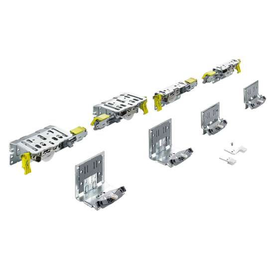 Afbeeldingen van Hettich TopLine XL, Set loop- en geleidingsdelen, STB 19, 17 mm,  32 - 40 mm, 100 kg, 4-deurs