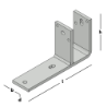 Afbeeldingen van GB F-anker houtmaat 71 mm 140x280 70x10 Elektrolytisch Verzinkt
