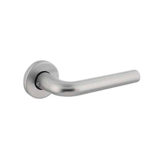 Afbeeldingen van INTERSTEEL Deurkruk recht en rozet met nok aluminium F1 0073