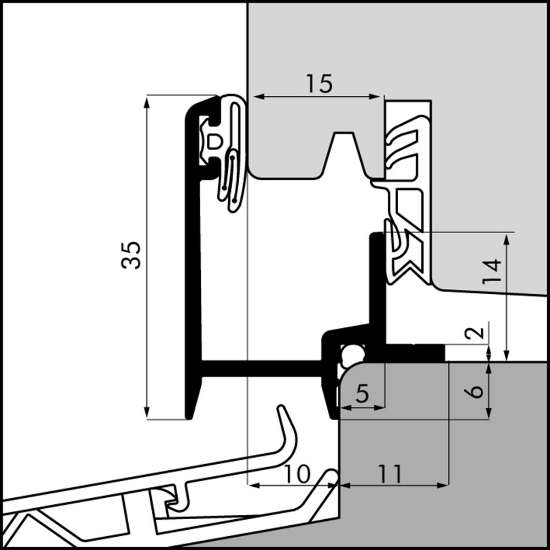 Afbeeldingen van Ellen Aanslagprofiel aluminum AV-15-10 ANO 500
