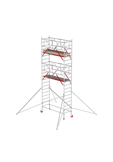 Afbeeldingen van Altrex Rolsteiger smal - aluminium met voorloopleuningen en schoren in de basis RS TOWER 41