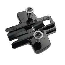 Afbeeldingen van Hettich Kruismontageplaat met hoogteverstelling m.b.v. slobgat, in obsidiaanzwart, Rijboring 37 x 32 mm, Hettich Direkt met geleidetappen en speciale schroeven (voor boringen ø 5 x 7,5 mm), dikte 1,5 mm