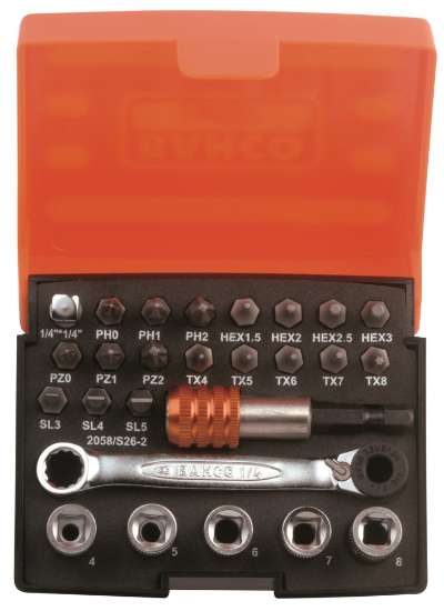 Afbeeldingen van Bahco bit set met bit ratel (2058/S26-2)