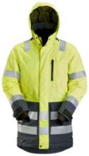 Afbeeldingen van Snickers Allround parka klasse 3 1830-6658, Maat XS, high-visibillity geel/staal, grijs