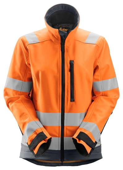 Afbeeldingen van Snickers softshell jack 1237-5558 maat L High Visibility Geel