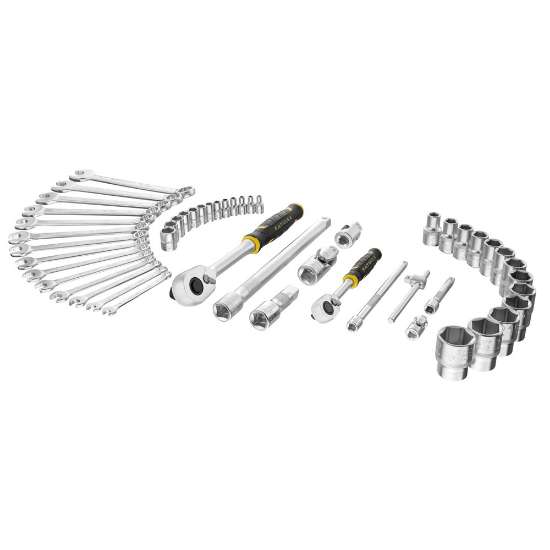 Afbeeldingen van STANLEY Fatmax dopsleutel - ringsteeksleutelset 1/4" + 1/2" - 49 delig FMMT82827-1