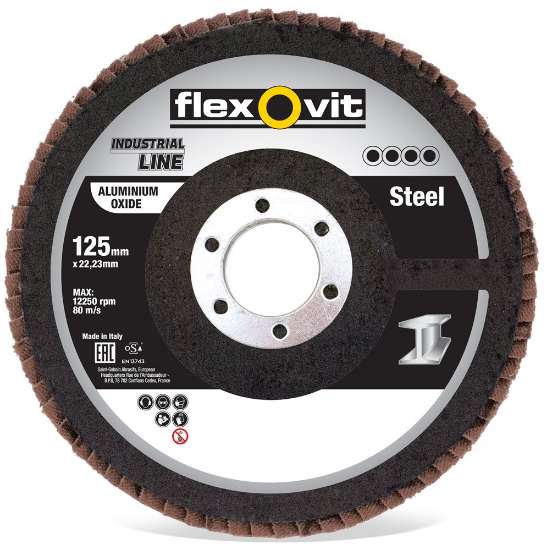 Afbeeldingen van Flexovit Vlaklamellenschijf - Ø115x22mm - korrel 60