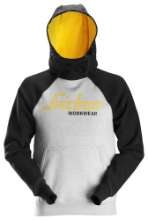 Afbeeldingen van Snickers logo hoodie 2889-2804, Maat XL, gemeleerd grijs/zwart