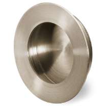 Afbeeldingen van Hettich greep om in te laten Aboa, boorafstand 0, H 14 mm, ø 65 mm, roestvrij staal geborsteld
