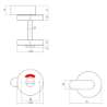 Afbeeldingen van INTERSTEEL WC-sluiting met stift 8mm staal ø52x10mm met comfortknop rvs 3401