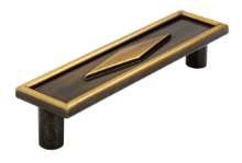 Afbeeldingen van Siro Meubelgreep metaal - boorafstand 96mm/L 108mm/H 22mm/B 26mm antiek messing 