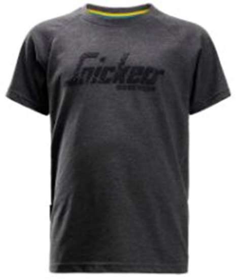 Afbeeldingen van Snickers junior logo t-shirt 7510-3400, Maat 164, gemeleerd blauwgrijs
