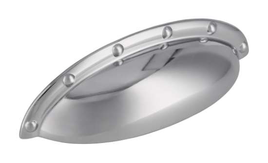 Afbeeldingen van Siro Schelpgreep metaal - boorafstand 64mm/L 93mm/H 20mm/B 27mm chroom glanzend 