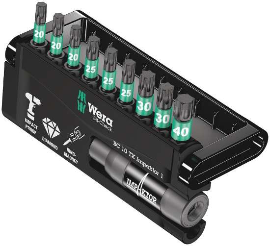 Afbeeldingen van Wera Bitset torx Bit-Check 10 TX Impaktor 1