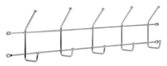 Afbeeldingen van Siro Haaklijst metaal - boorafstand 506x46mm/L 516mm/H 48mm/B 105mm chroom glanzend 