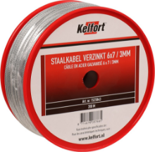 Afbeeldingen van Kelfort Staalkabel - 3mm 200 meter - 6x7 vlechtvorm gegalvaniseerd 