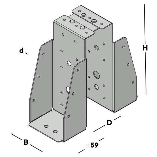 Afbeeldingen van GB Balkdrager GBS DB 75x175 Dikte 1,5 Sendzimir Verzinkt