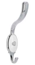 Afbeeldingen van Siro Kapstokhaak metaal - boorafstand 24mm/L 158mm/H 65mm/B 34mm chroom glanzend/wit 