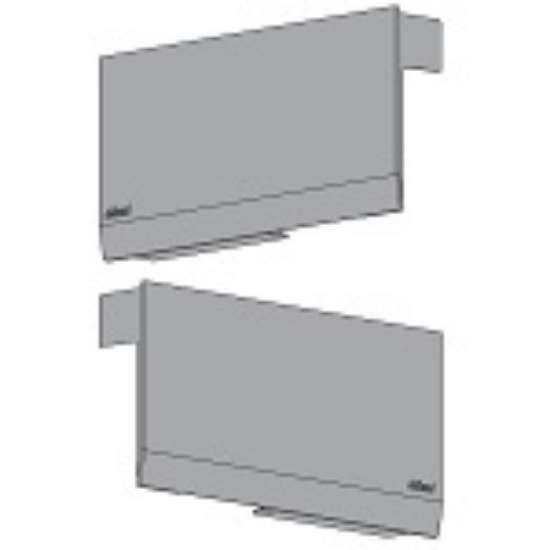 Afbeeldingen van Blum afdekkappen set Aventos HK Top - bedrukt **Blum** - zijdewit/inox 22K8000