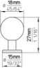 Afbeeldingen van Siro Meubelknop metaal - L 18mm/H 27mm/B 18mm RVS effect 