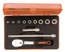 Afbeeldingen van Bahco dopsleutelset 12 delig 1/4'' met metalen doos 