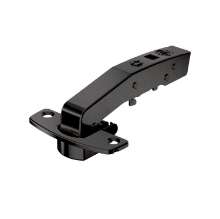 Afbeeldingen van Hettich Sensys hoekscharnier W90 met geïntegreerde demping (Sensys 8639i W90), in obsidiaanzwart, inliggend, openingshoek 95°, TH-boorbeeld 52 x 5,5 mm, voor schroefbevestiging (-)