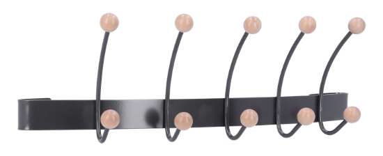 Afbeeldingen van Siro Haaklijst metaal - boorafstand 388mm/L 452mm/H 127mm/B 135mm - grijs/esdoorn 