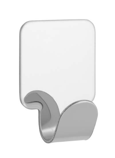 Afbeeldingen van Siro Haak metaal - zelfklevend L 41mm/H 17mm/B 30mm chroom glanzend 