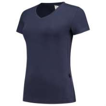 Afbeeldingen van Tricorp T-Shirt V hals Slim fit dames 101008 Ink 3XL