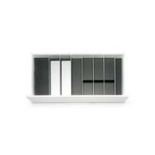 Afbeeldingen van Blum Bestekindeling met foliehouder Legrabox houtdecor - corpusbreedte 900-1000mm diepte 450mm - houtdecor zwart/aluminium OL.SA4590S4BEST