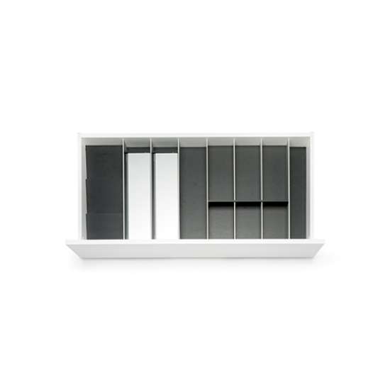 Afbeeldingen van Blum Bestekindeling met foliehouder Legrabox houtdecor - corpusbreedte 900-1000mm diepte 450mm - houtdecor zwart/aluminium OL.SA4590S4BEST
