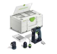 Afbeeldingen van Festool accu-schroefboormachine CXS 18-Basic-Set - 18V - zonder accu's en lader met accessoires in Systainer 