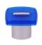 Afbeeldingen van Siro Meubelknop kunststof - L 29mm/H 23mm/B 29mm - blauw/aluminium 