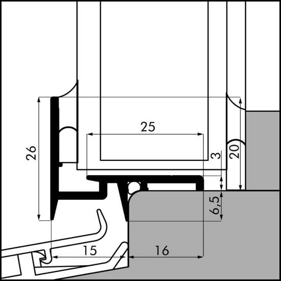 Afbeeldingen van Ellen Beglazingsprofiel BS-15 ANO 500