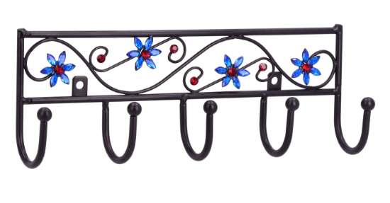 Afbeeldingen van Siro Haaklijst metaal - boorafstand 155mm/L 260mm/H 50mm/B 90mm mat zwart/blauw/rood 