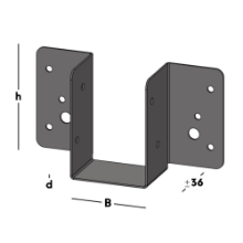 Afbeeldingen van GB regeldrager - 46x73x1mm - epoxycoating zwart