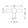 Afbeeldingen van INTERSTEEL Meubelknop T-vorm 22mm recht rvs geborsteld 8510