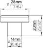 Afbeeldingen van Siro Meubelknop kunststof - L 28mm/H 20mm/B 28mm - wit 