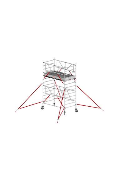 Afbeeldingen van Altrex Vouw-/Rolsteiger RS TOWER 55-S - Werkhoogte 4.8 meter - Platformlengte 2.45 meter Fiber-Deck 